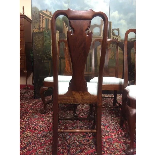 Brown Vintage Walnut Chairs, Queen Anne Chairs, Set of Five For Sale - Image 8 of 11