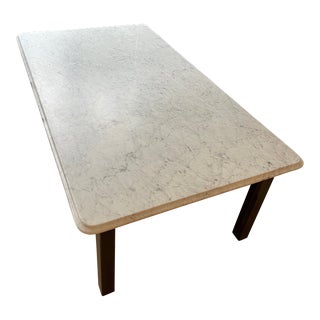 Carrara Marble Table Top With Steel Base For Sale