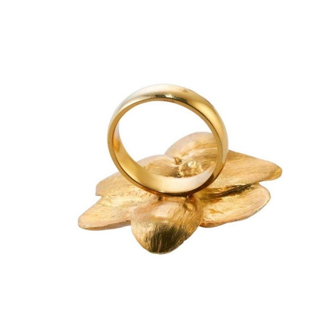 Figurative Marc Quinn, 18k Solid Gold Orchid Sculpture Artist Ring Yba Marc Quinn Artwork Wearable Art For Sale - Image 3 of 4