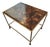 Aged Brass and Tessellated Coconut Shell End Table For Sale