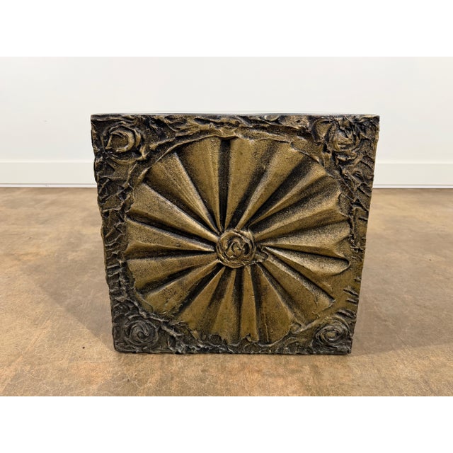 Wood Adrian Pearsall Brutalist Cube Side Table, Resin & Wood, 1970s Design For Sale - Image 7 of 9
