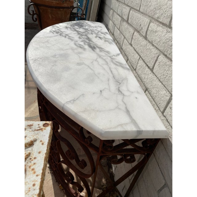 Iron and Marble Console For Sale In Phoenix - Image 6 of 8