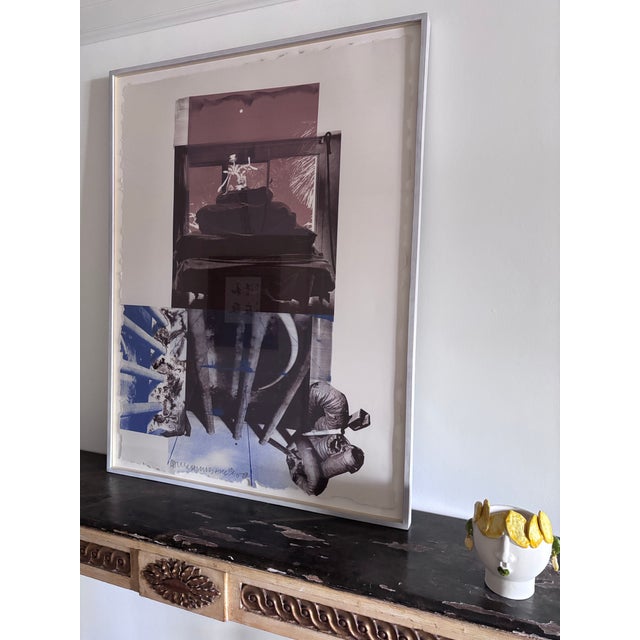 Blue Robert Rauschenberg Rookery Mounds - Night Tork, 1979 Lithograph 10/50 For Sale - Image 8 of 10