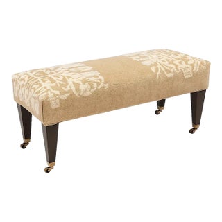 George Smith Style Antique Rug Ottoman / Bench With Brass Castors For Sale