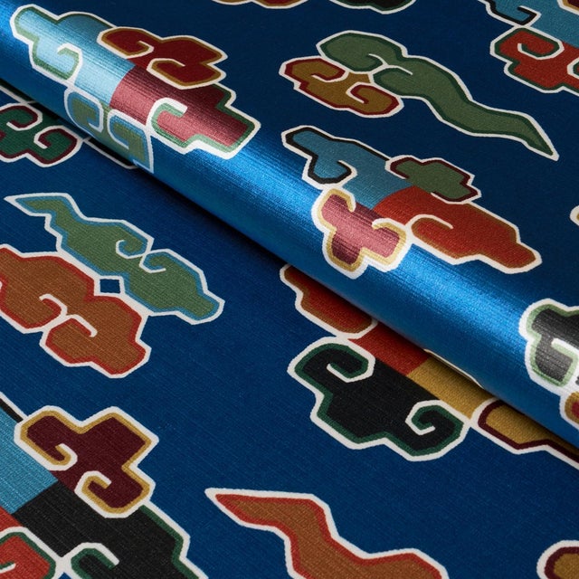 Schumacher Schumacher In Dreams Velvet Fabric In Midnight For Sale - Image 4 of 6