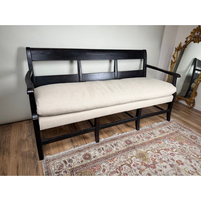 Late 19th Century Antique English Oak Three-Seat Bench, Late 19th Century For Sale - Image 5 of 10