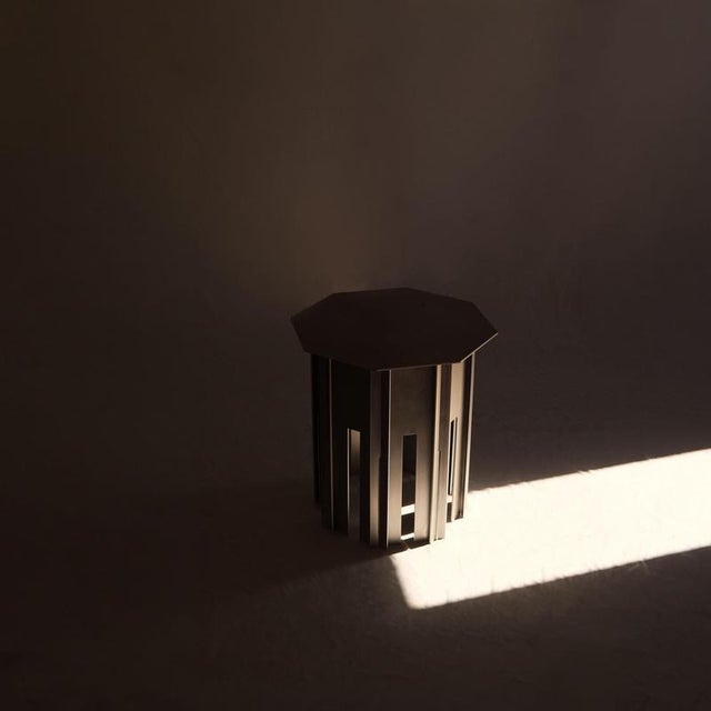 Contemporary Siniya of Merzouga Aluminium Side Table by Bureau of Entropy For Sale - Image 3 of 7