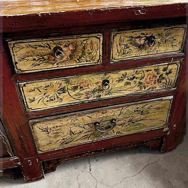 Polychromed Tibetan Cabinet Console Sideboard Circa 1850 For Sale - Image 9 of 18
