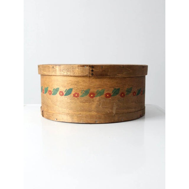 Vintage Stenciled Wooden Cheese Box For Sale - Image 9 of 11