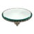 8" Vintage Round Mirrored Plateau Tray With Ornate Silver-Tone Gallery – Hollywood Regency / Neoclassical For Sale