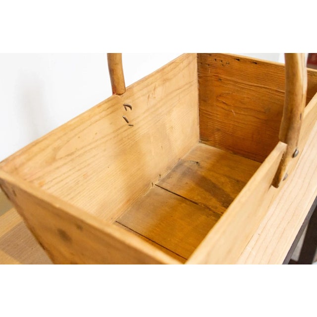 19th Century Antique Stripped Wood English Basket For Sale - Image 5 of 6