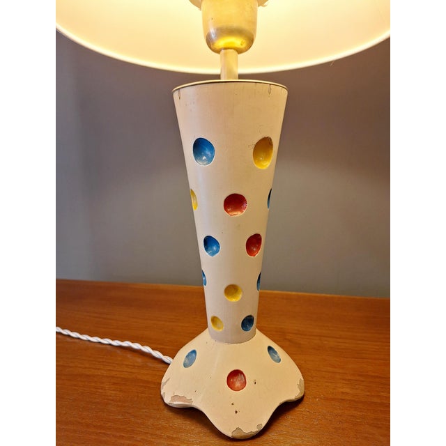 1950s Table Lamp in Enameled and Decorated Wood, Italy, 1950s For Sale - Image 5 of 10
