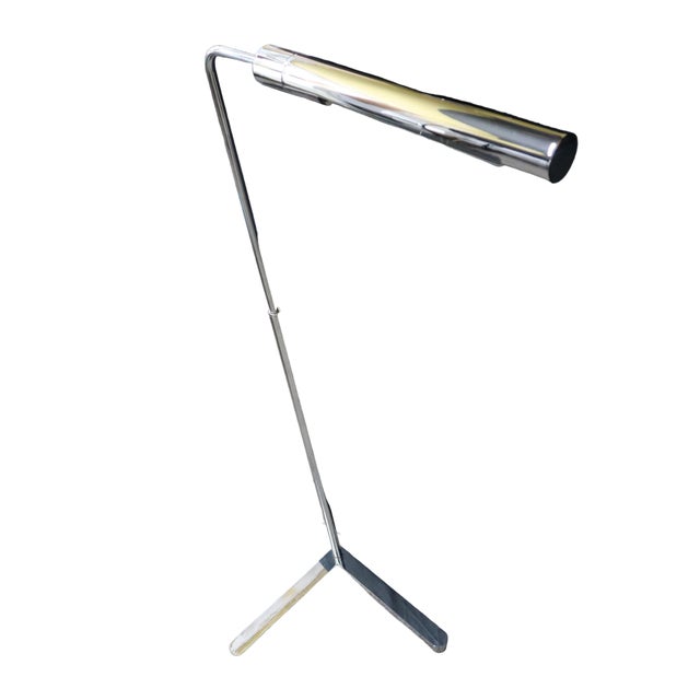 Metal Adjustable Mid-Century Modern Casella Chrome Floor Lamp For Sale - Image 7 of 10