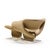 Beige Pierre Paulin for Artifort Mid Century Ribbon Chairs With Ottoman For Sale - Image 8 of 12