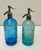 Antique Blue Glass Soda Siphon Bottles – Stunning Collectible Décor. Two Antique French soda/ syphons from the 1920s...