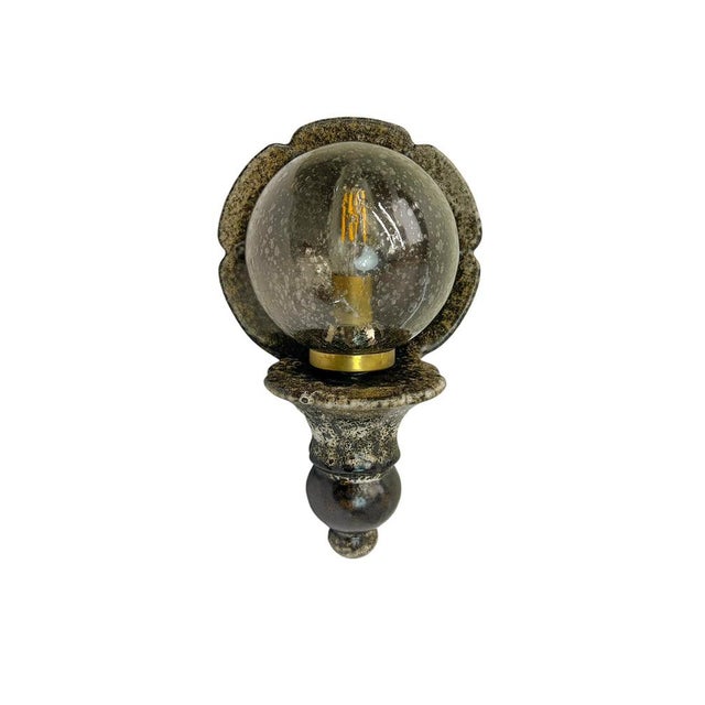 Mid-Century Modern Fat Lava Ceramic Wall Lamp with Speckled Glass, 1960s For Sale - Image 3 of 10