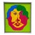 Vibrant Portrait Oil Painting on Canvas by Chicago Imagist Errol Ortiz For Sale