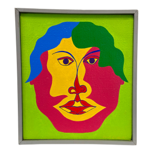 Vibrant Portrait Oil Painting on Canvas by Chicago Imagist Errol Ortiz