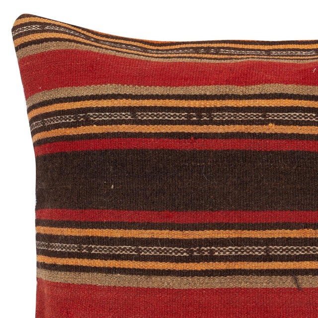 Traditional 20"x20" Handmade Kilim Cushion Cover. Vintage Accent Pillow. Rustic Throw Pillow For Sale - Image 3 of 4