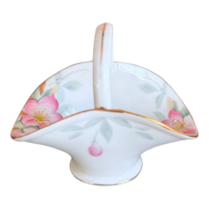 Antique, Early 20th Century Noritake Japan Azalea Porcelain Dolly Varden Basket