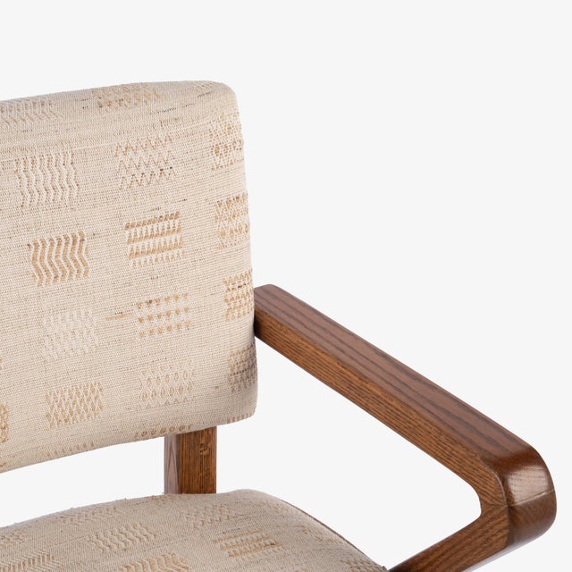 Wood Rare "Grasshopper" Form Accent Chair in Hand-Woven Silk & Linen For Sale - Image 7 of 10