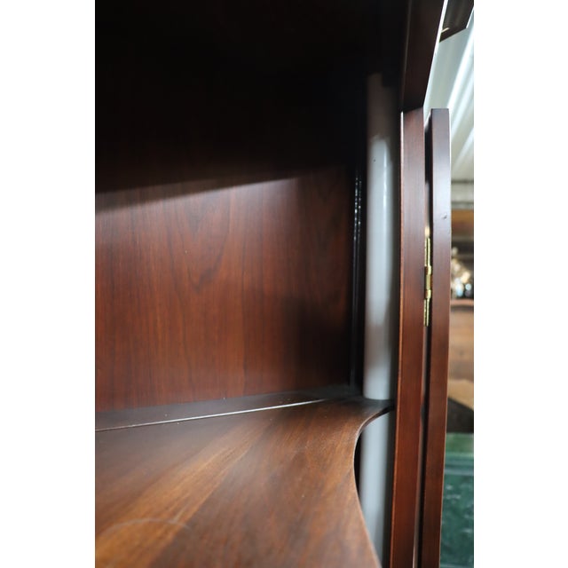 Henkel Harris Cherry Lighted Corner Cabinet For Sale - Image 9 of 13
