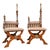 Vintage Renaissance Revival Carved Oak Chairs with Liberty Damask and Regal Tassels, 1970s, Set of 2 For Sale