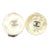 Chanel Vintage Silver CC Ivory Resin Glitter Clip on Earrings - 2 Pieces For Sale