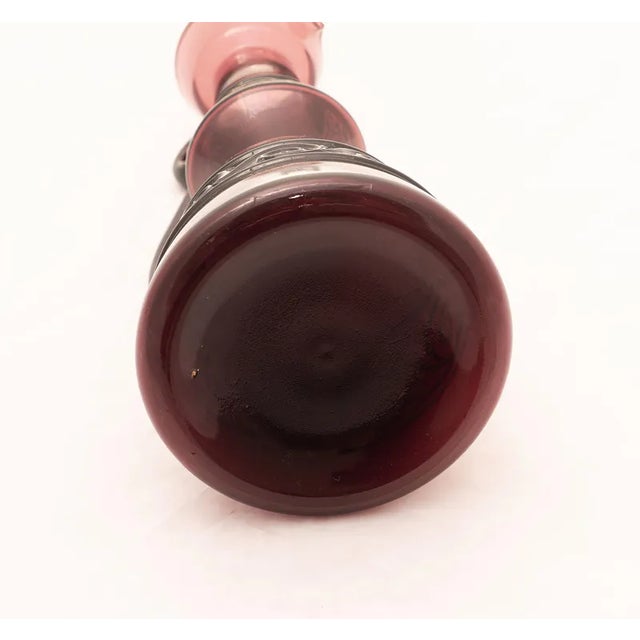 Glass Purple Glass Bottle, 1960s For Sale - Image 7 of 9