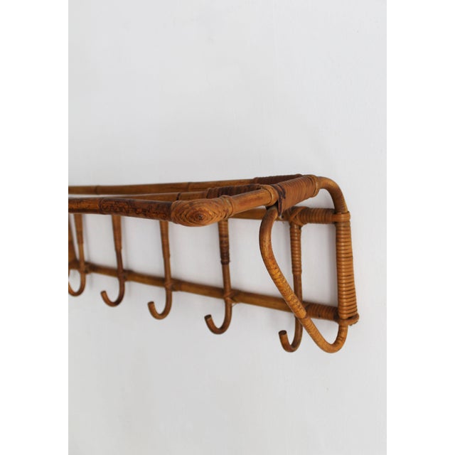 Vintage Czechoslovak Rattan Wall Coat Rack by Úluv, 1960s For Sale - Image 12 of 15