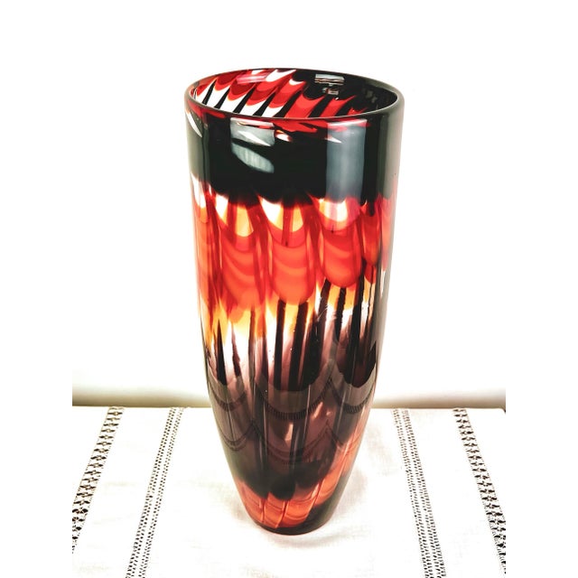 Mid-Century Modern Large Mid-Century Fratelli Toso Murano "Fenicio" Flame Glass Vase For Sale - Image 3 of 12