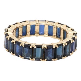 Natural 8.10 cts blue sapphire ring in 14k gold For Sale