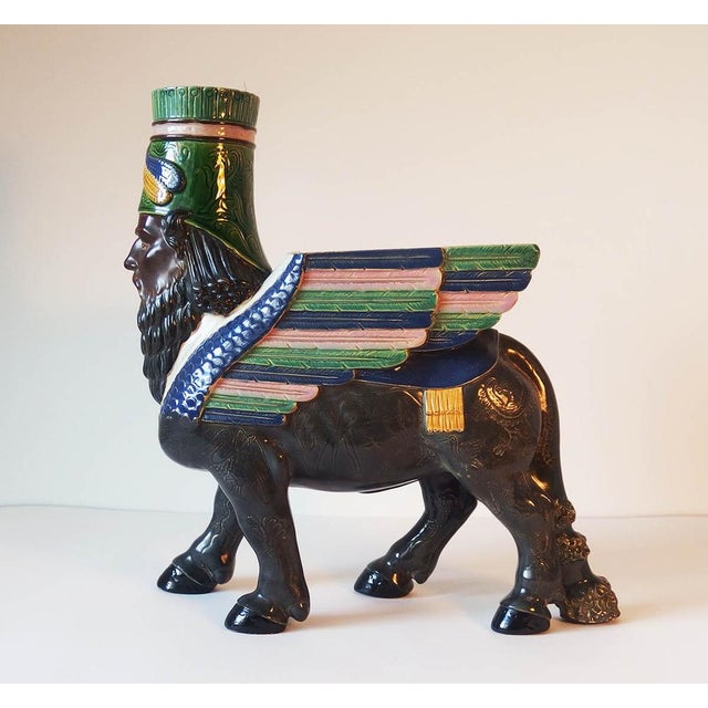 Lamassu Ceramic Vase by Gerbing and Stephan For Sale - Image 4 of 13