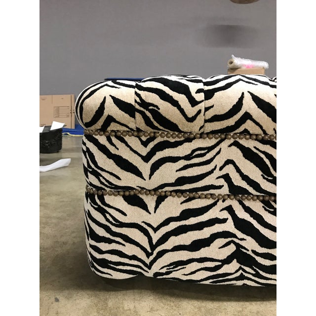Upholstered Zebra Print Ottoman Chairish