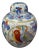 Vintage Asian Hand Painted Porcelain Chinoiserie Ginger Jar Bird Motif Marked For Sale