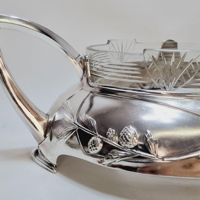 Antique Art Nouveau Silver-Plated Centerpiece by Dupper and Bernhold, 1920s For Sale - Image 11 of 15