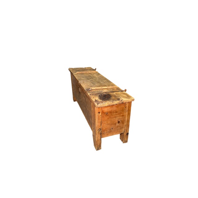 An impressive long chest made of Swiss pine wood, dating back to the 17th century and originating from the village of...