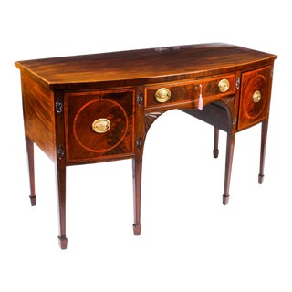 George III Inlaid Flame Mahogany Sideboard, 18th Century For Sale