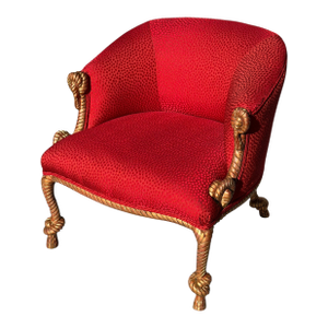 Napoleon III Style Giltwood Rope Twist Low Bergere - m.e. Fournier