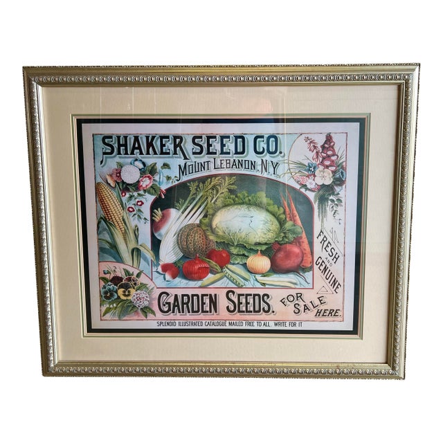 Late 20th Century Large Framed Advertisement Poster From ShakerSeed Company For Sale