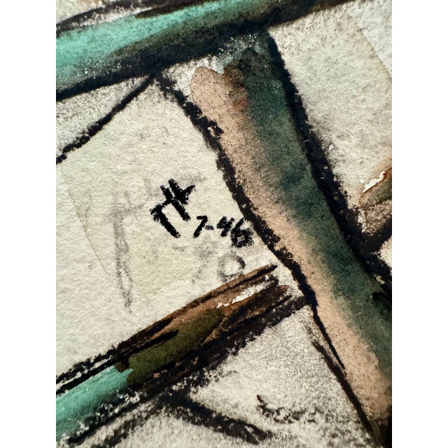 1940s Henry Emil Salloch Original Watercolor on Paper Alpine Timberline Landscape, 1946. For Sale - Image 5 of 7