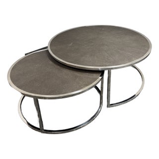 Four Hands Bentley Shagreen Nesting Coffee Tables For Sale