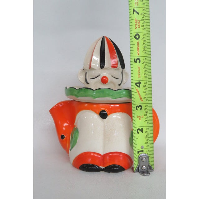 Orange Takito Japan Clown Figural Juicer Reamer Orange Green Hand Painted Ceramic 4729b For Sale - Image 8 of 15
