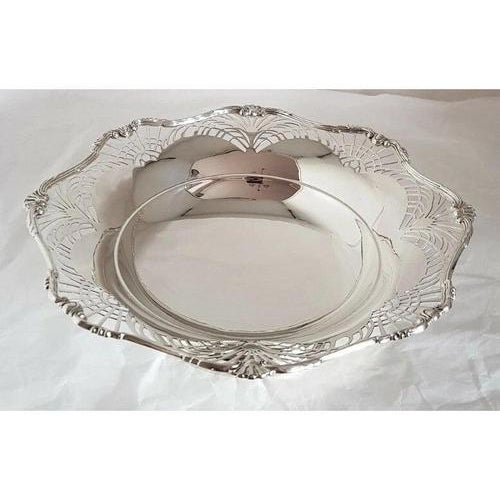 Metal Vintage Sterling Silver Cake Stand from Selfridge & Co, 1940 For Sale - Image 7 of 14