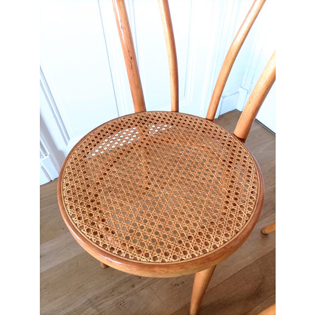 Light Yellow Bistro Chairs in Bent Beechwood by ZPM Radomsko for Thonet, 1960s, Set of 2 For Sale - Image 8 of 14