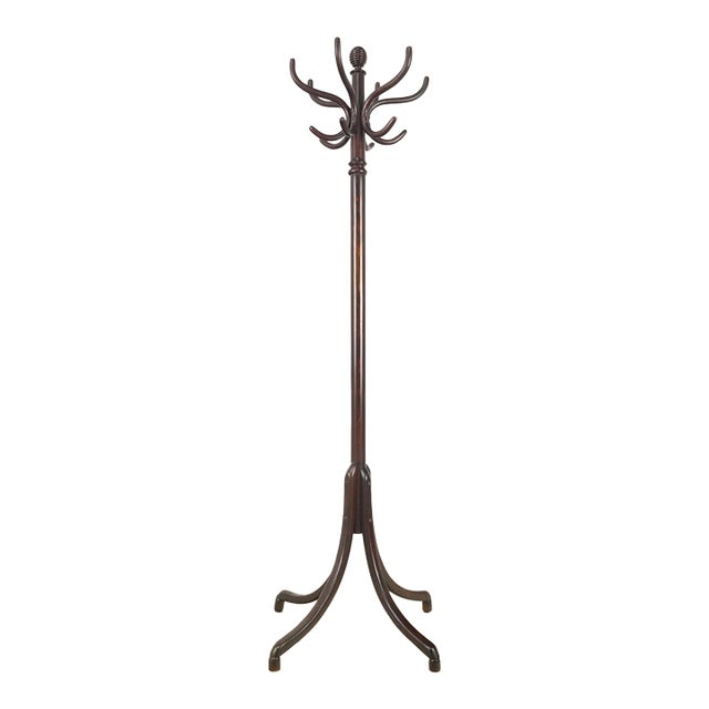 Victorian Bentwood Style Wood Coat Tree Rack For Sale