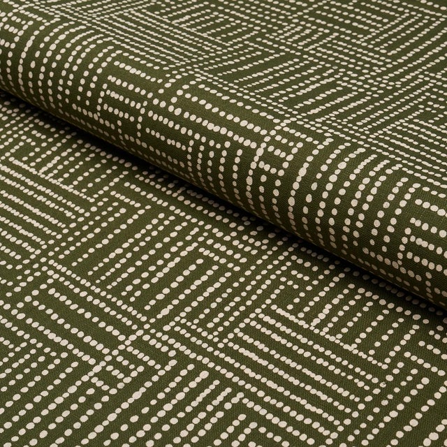 Schumacher SAMPLE - Schumacher X Johanna Ortiz Coco Hand Screen Print Fabric In Palm Tree Green For Sale - Image 4 of 4