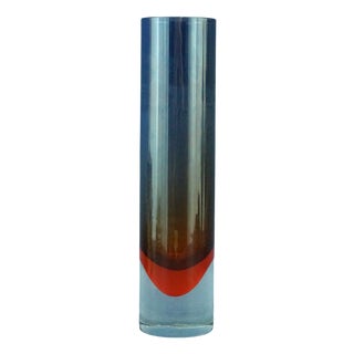 Vintage Cylindrical Vase in Sommerso Glass by Flavio Poli, 1930s For Sale