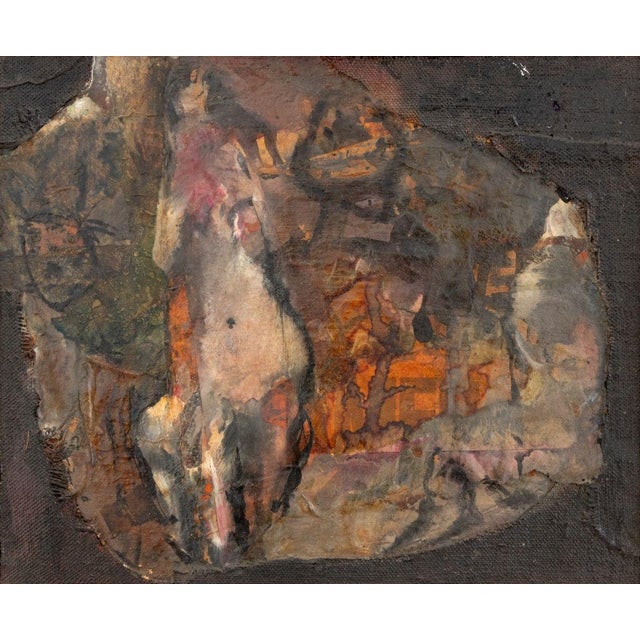 Elfi Schuselka (Austrian, b. 1940), Abstract Figural Composition, Mixed Media with Collage Elements, circa 1965,...