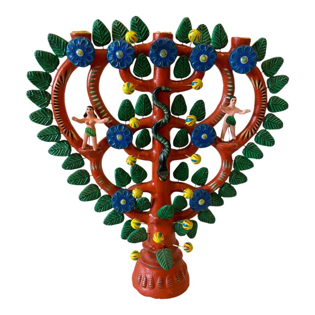 2000s Tree of Life Adam & Eve Candlelabra by Ortega For Sale